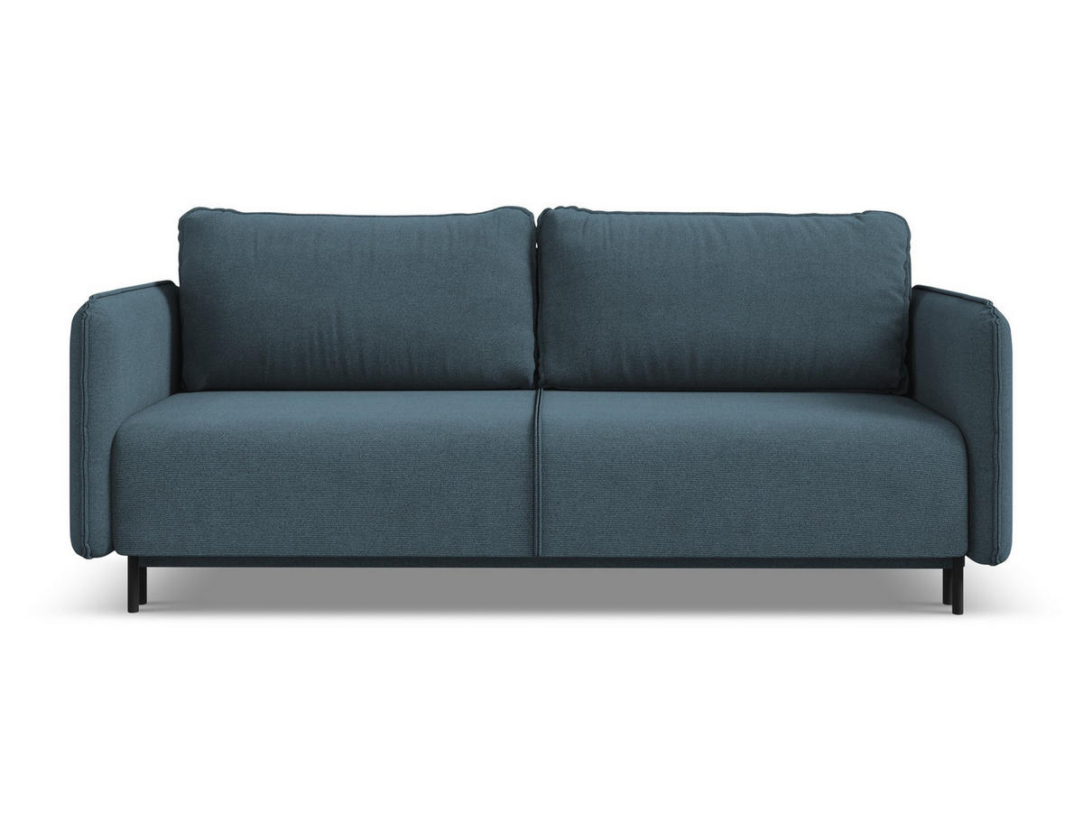 3-SITZER SOFA mit Schlaffunktion Strukturstoff Stoff Blau - Blau/Blaugrau, Holz/Textil (226/90/92cm) - Makamii