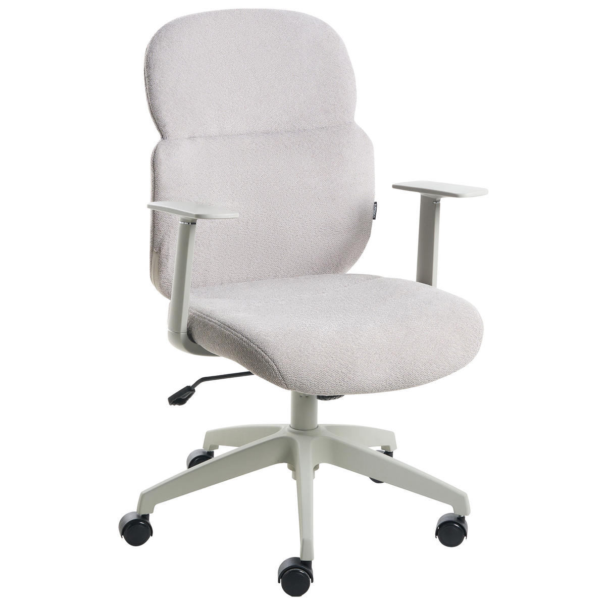 BÜROSTUHL Stoff Hellgrau Lexor - Weiß, Textil (60/93/60cm) - Beliani