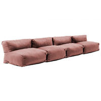 GARTENSOFA mit 4 Sitzplätzen, Terrakotta - Braun, Textil - Oviala