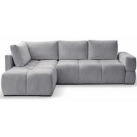 ECKSOFA Taremi mit Chenillebezug Grau, beidseitig - Schwarz/Grau, Textil (267/185cm) - Selsey