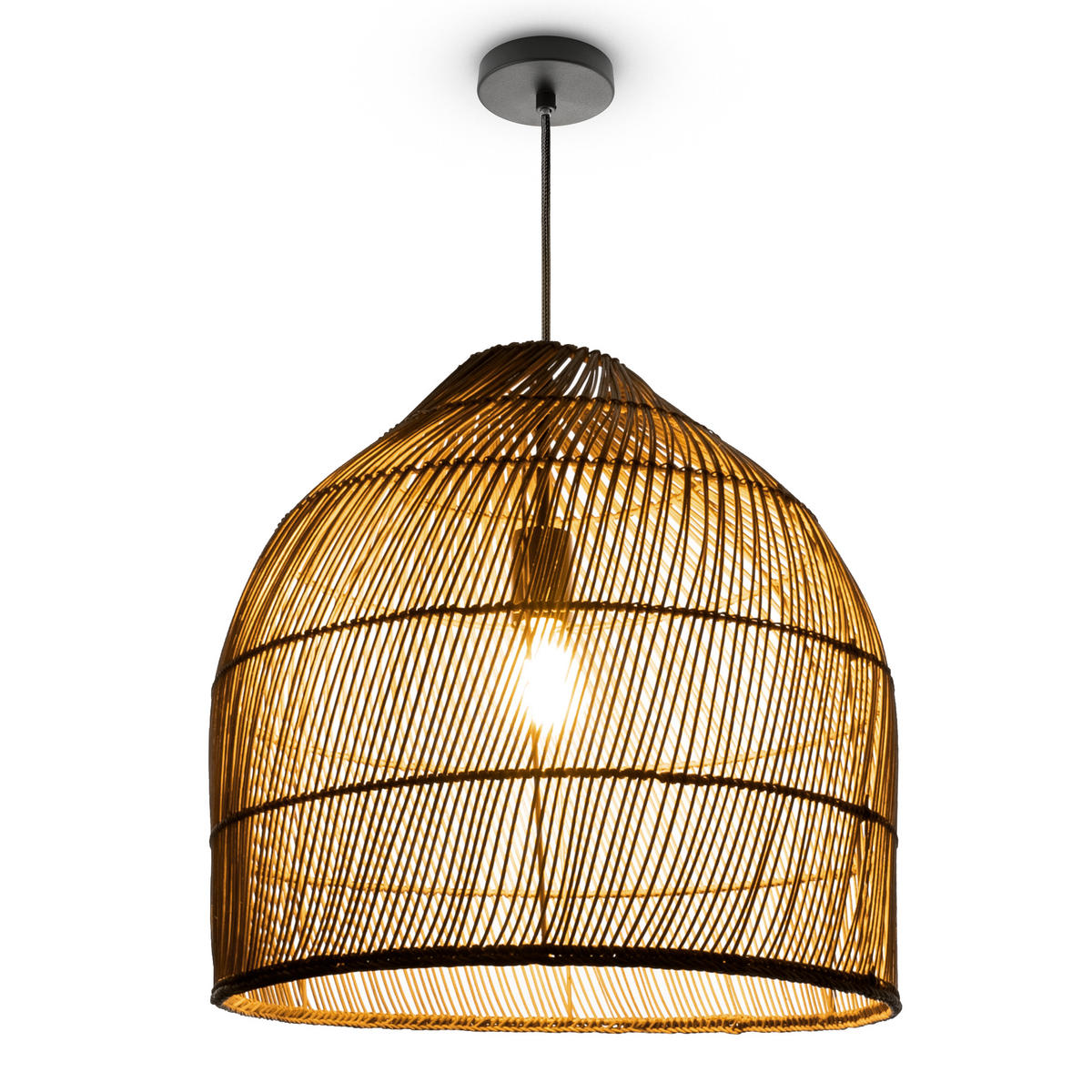 PENDELLEUCHTE Linnu - Beige/Schwarz, Metall (44/44/44cm) - Paco Home