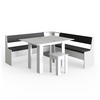 ECKBANKGRUPPE Roman Weiß 180 x 41.5 cm mit Tisch - Anthrazit/Weiß, Holzwerkstoff (180/80/180cm) - Vicco
