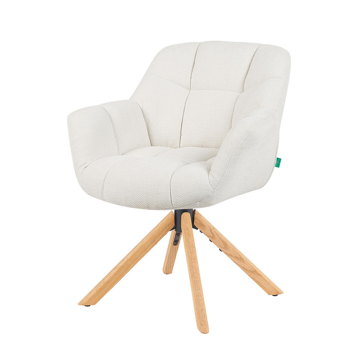 DREHSTUHL Mika-Nea - Honigeiche/Creme, Eichenholz/Holz (65/81/66cm) - DUBI Möbel
