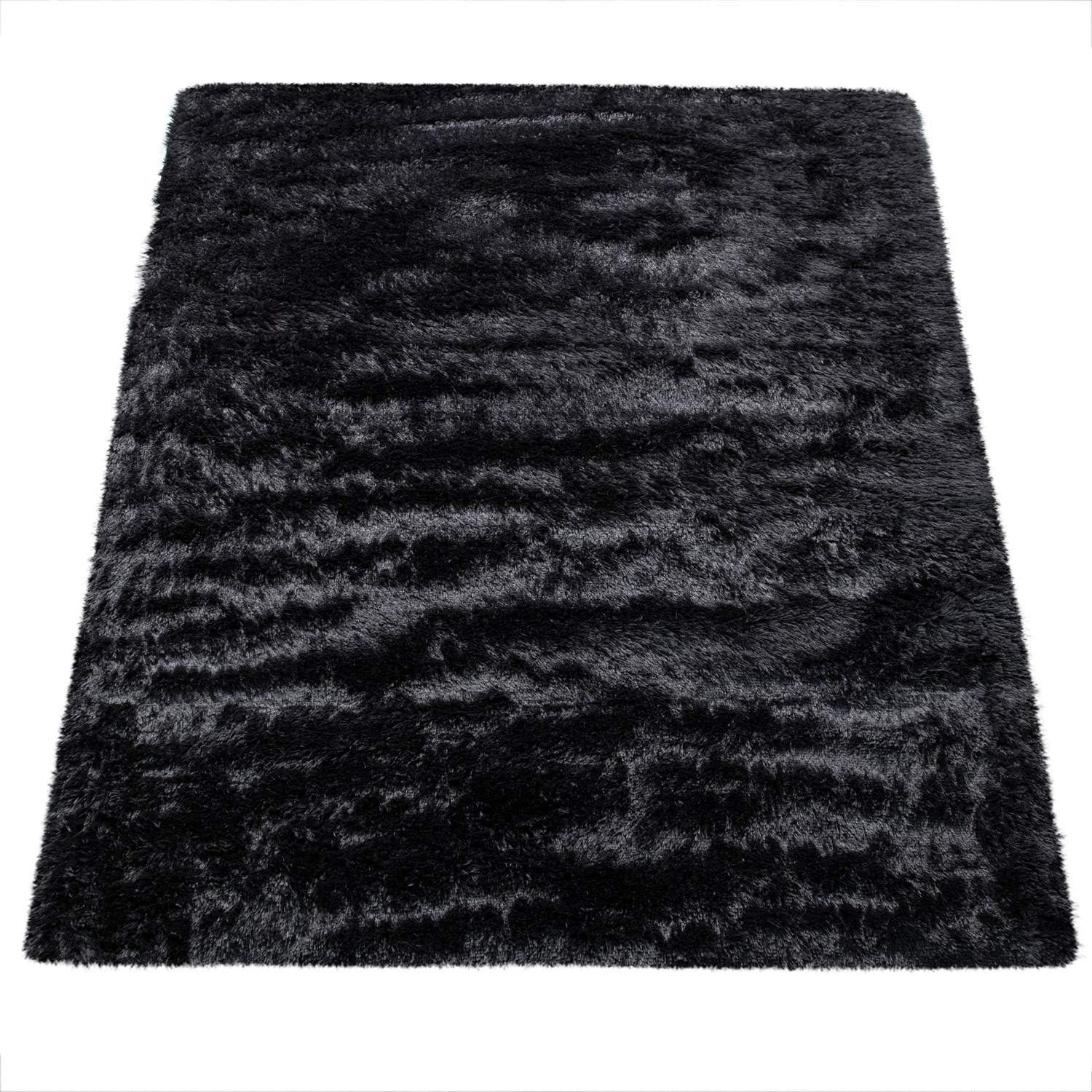 HOCHFLORTEPPICH 60/100 cm Silky 591 - Schwarz, Textil (60/100cm) - Paco Home