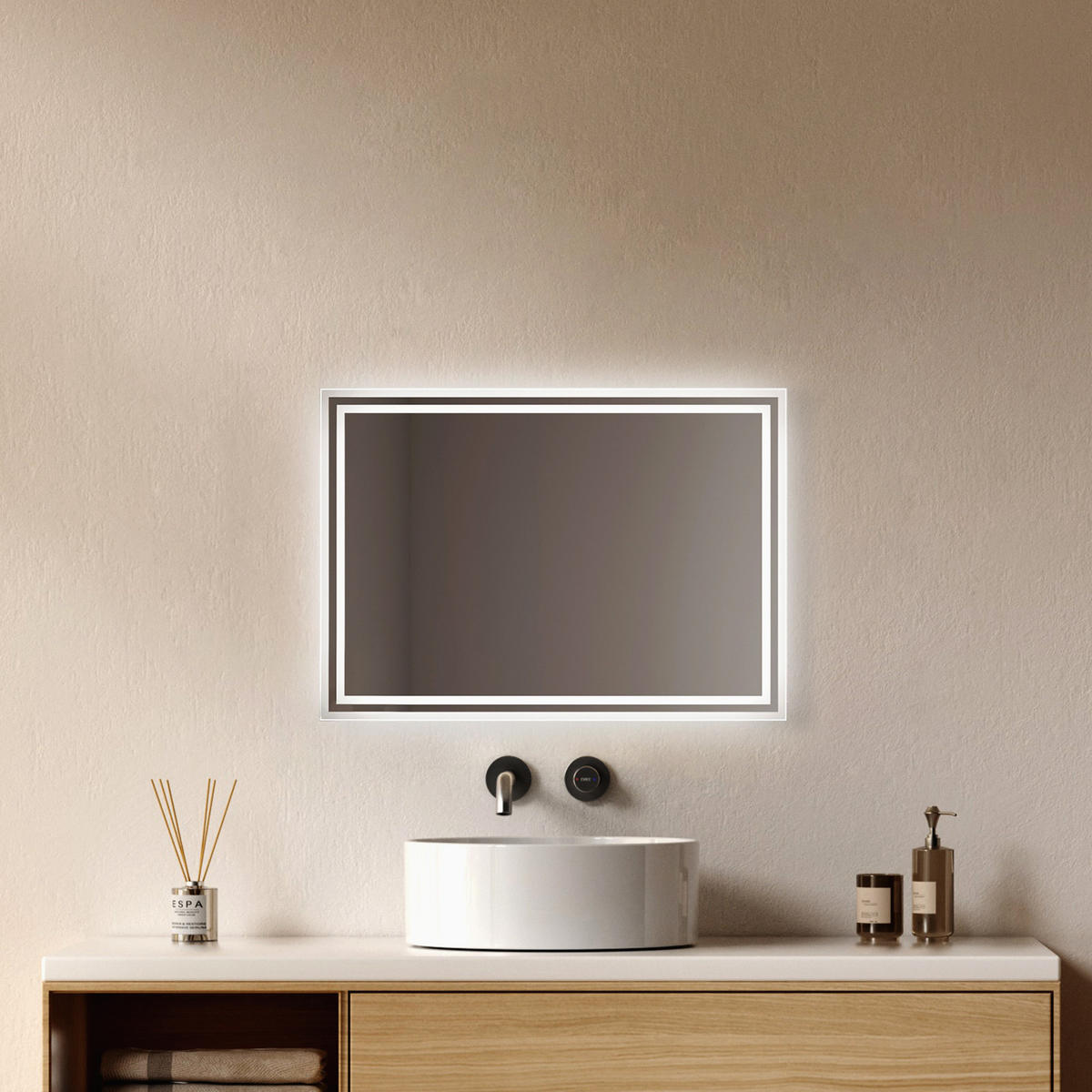 OGLINDA de baie cu LED-uri 70/50/3,5 cm - transparent, sticlă (70/50/3.5cm) - EMKE