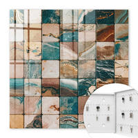 SCHLÜSSELBOX Weiß 30x30 cm – Türöffnung nach rechts - Tonales Mosaik - Braun, Metall (30/30/5cm) - TULUP
