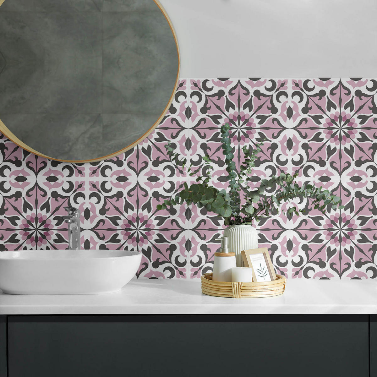 WANDPANEEL 6x 60x30 cm selbstklebend Orniven - Altrosa, Kunststoff (30/1.6/60cm) - Wallfluent