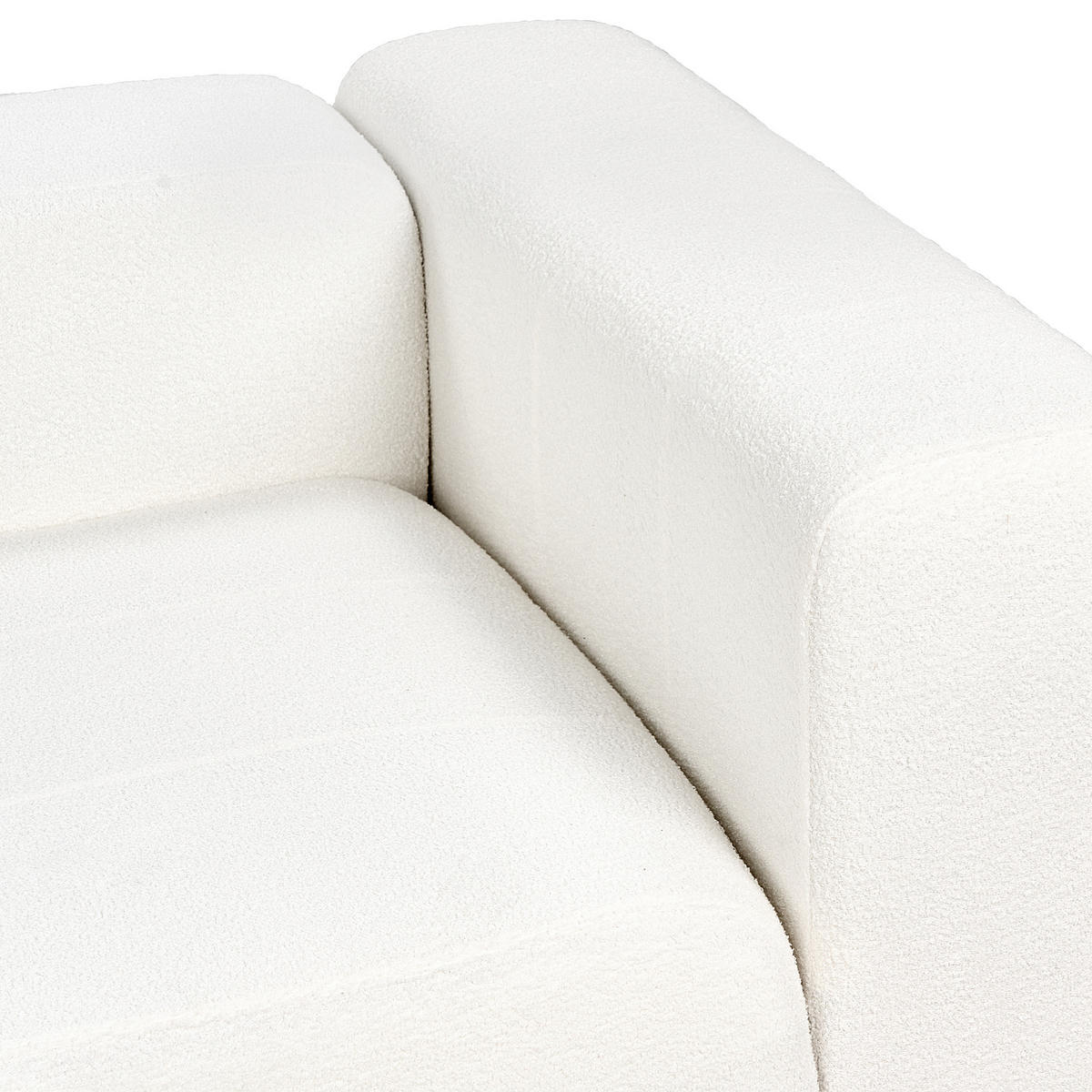 2-SITZER-SOFA Bouclé cremeweiß Falsterbo - Weiß, Textil (204/70/105cm) - Beliani