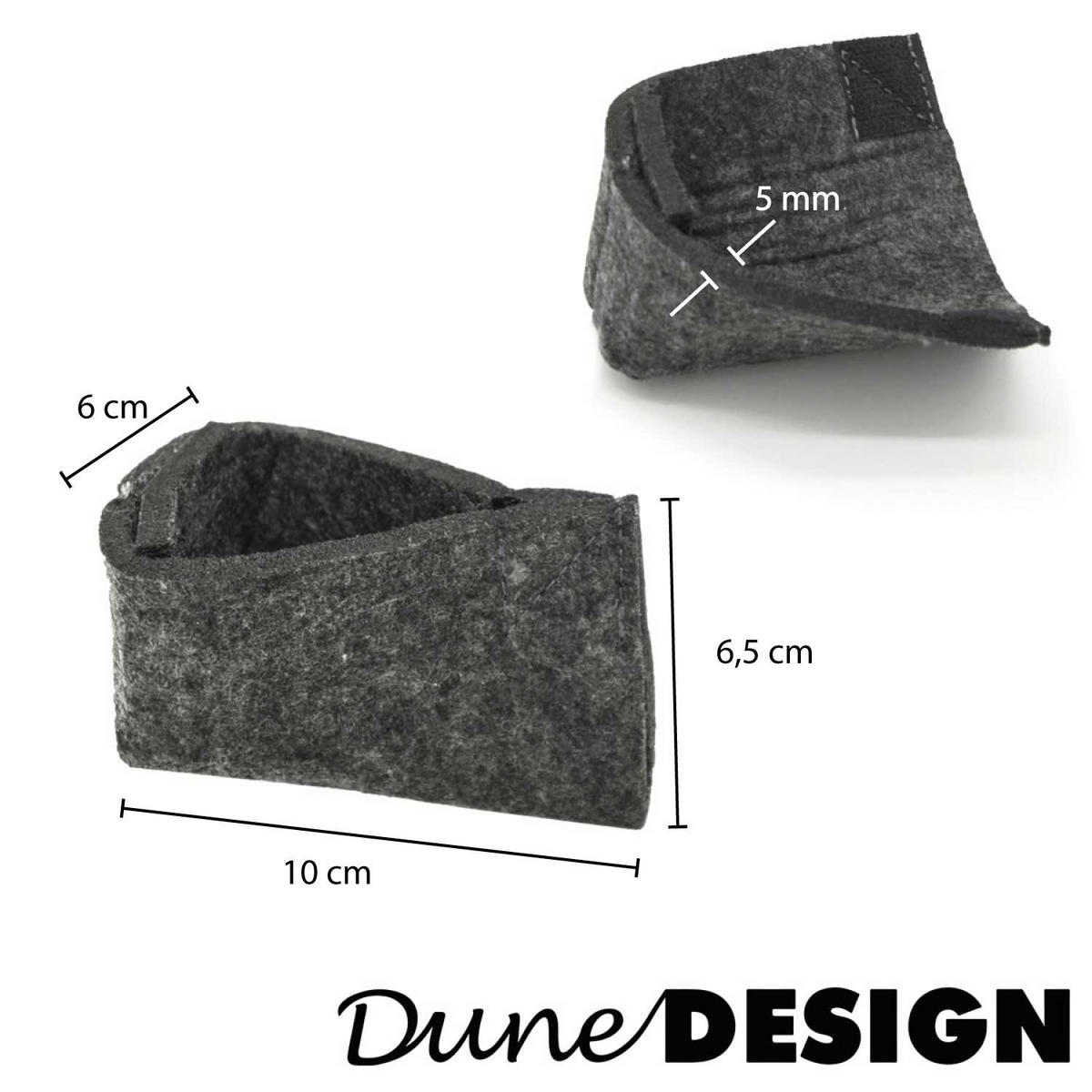 FILZ-BODENSCHONER für Bierzeltgarnitur, 12er Set Grau - Grau, Kunststoff (6.5/10cm) - Dunedesign