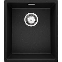 SPÜLBECKEN London Slim, 2-er set Schwarz Metallic 41/47 cm 1 Becken + Ablauf-Set ab 45er Unterschrank - Chromfarben/Schwarz Hochglanz, Kunststoff (41/20/47cm) - Primagran