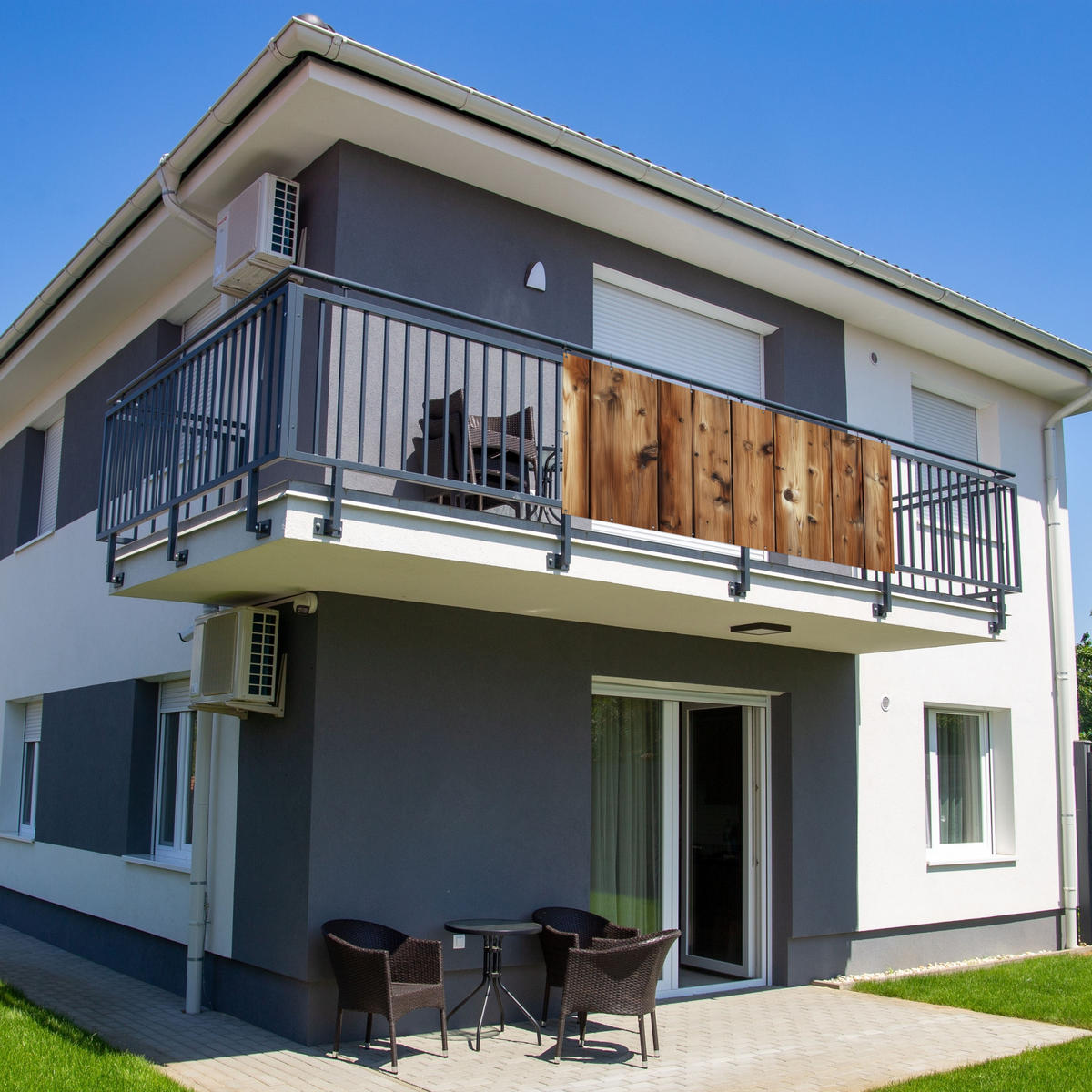 BALKON-SICHTSCHUTZ Holz - Regale - Braun - Buchefarben, Kunststoff (300/130cm) - MuchoWow