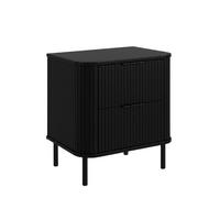 BADEZIMMERSCHRANK : Farbe Schwarz, Griff schwarz, Füße schwarz, 60 x 41,5 x 66,7 cm - Schwarz, Holzwerkstoff (60/66.7/41.5cm) - 3XE LIVING