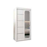 SCHWEBETÜRENSCHRANK 200/100/62 2-türig - Silberfarben/Weiß, Holz/Kunststoff (100/200/62cm) - MÖBEL KRYSPOL
