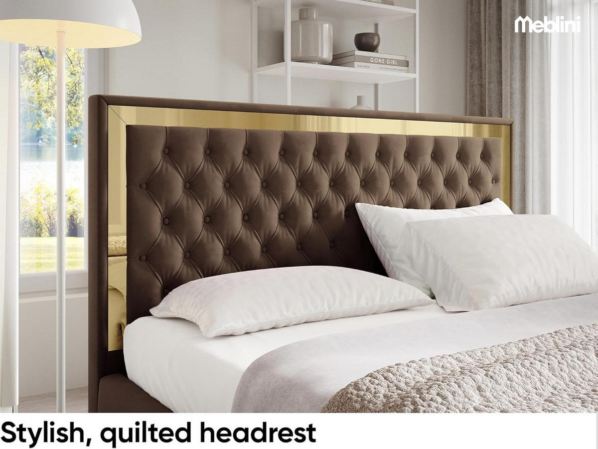 POLSTERBETT ARONA - Braun, Textil (120/200cm) - Meblini