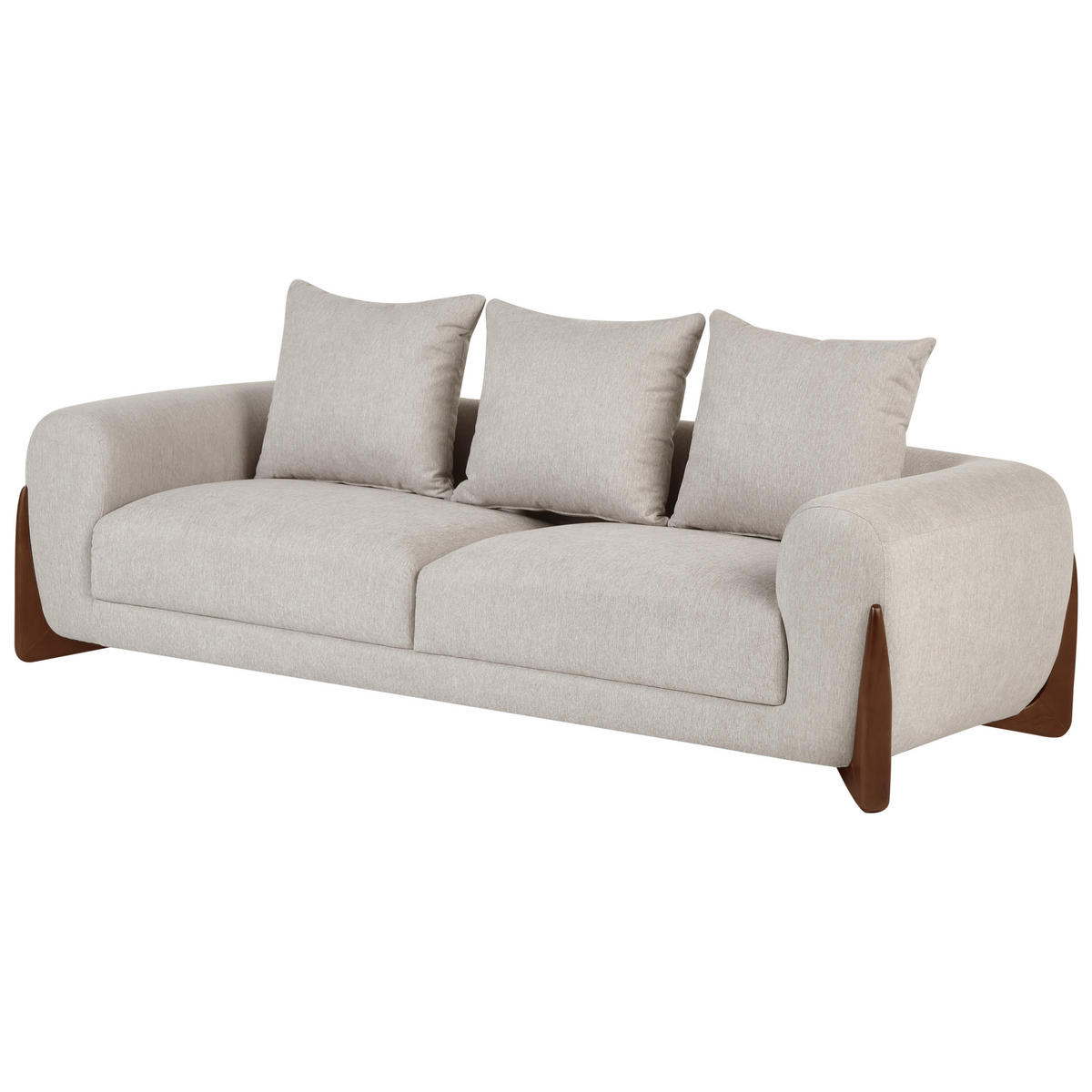 3-SITZER-SOFA Taupe Vinliden - Beige/Braun, Textil (217/62/87cm) - Beliani