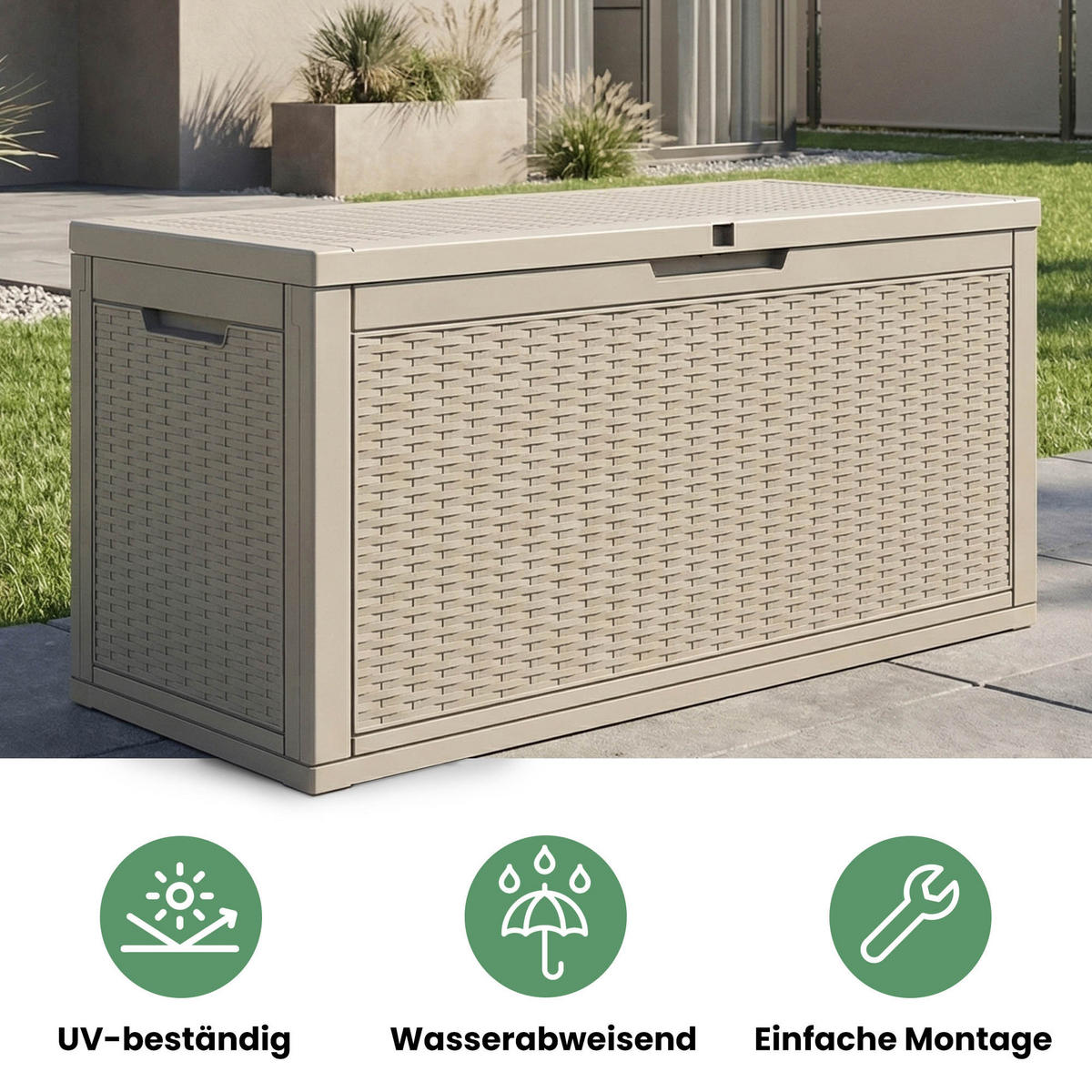 GARTENBOX 340L Grau - Grau, Kunststoff (119/58.8/51.7cm) - Akord