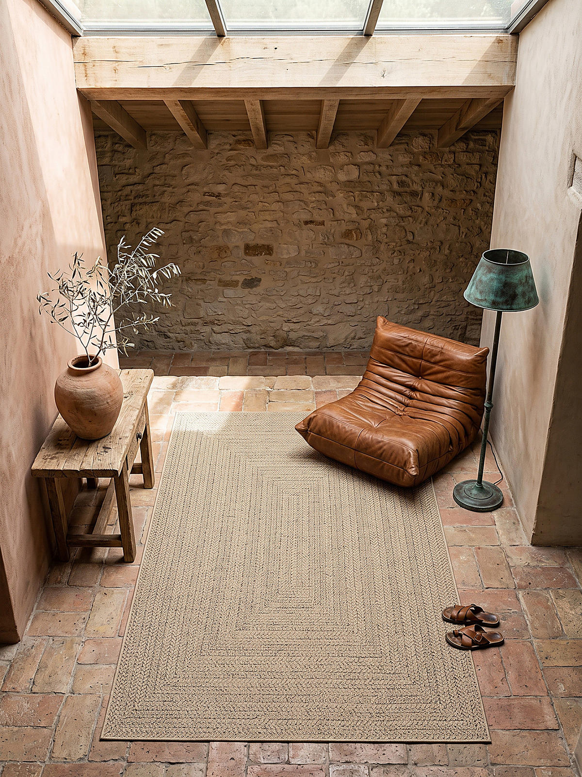 TEPPICHLÄUFER Bordüre CORDEV Polypropylen Natur 60 x 180 cm - Beige, Textil (60/180cm) - KADIMA DESIGN