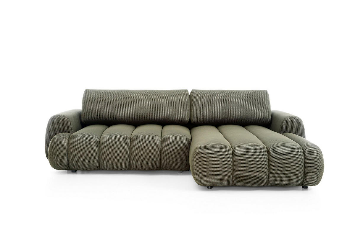 ECKSOFA SITO Grün Jersey mit Schlaffunktion - Grün, Holz (272/168cm) - MASSENO
