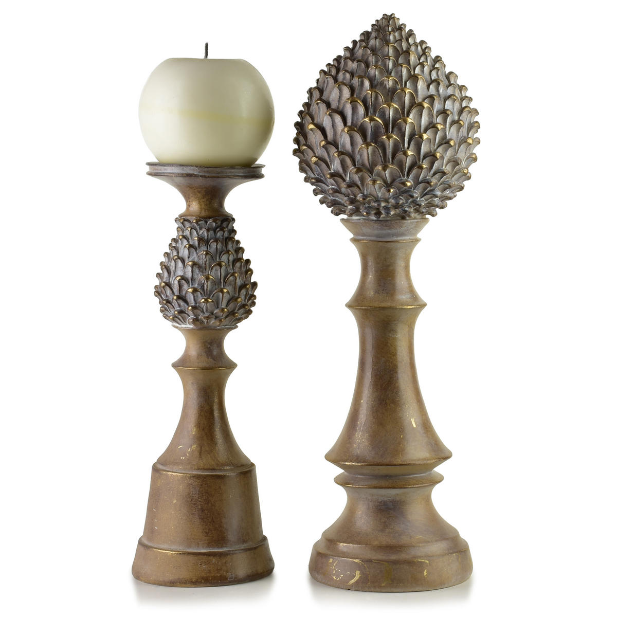 KERZENHALTER Santa Lila Braun 9,5x9,5x19 cm Kunststoff - Braun, Kunststoff (9.5/19/9.5cm) - Mondex