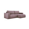 ECKSOFA Carl L-förmig Schlaffunktion und Bettkasten weicher Cordstoff flexibel stellbar lose Rückenkissen freistehend RECHTS 247x143x83cm Light rose - Hellrosa, Holz/Textil (247/143cm) - DomoHome