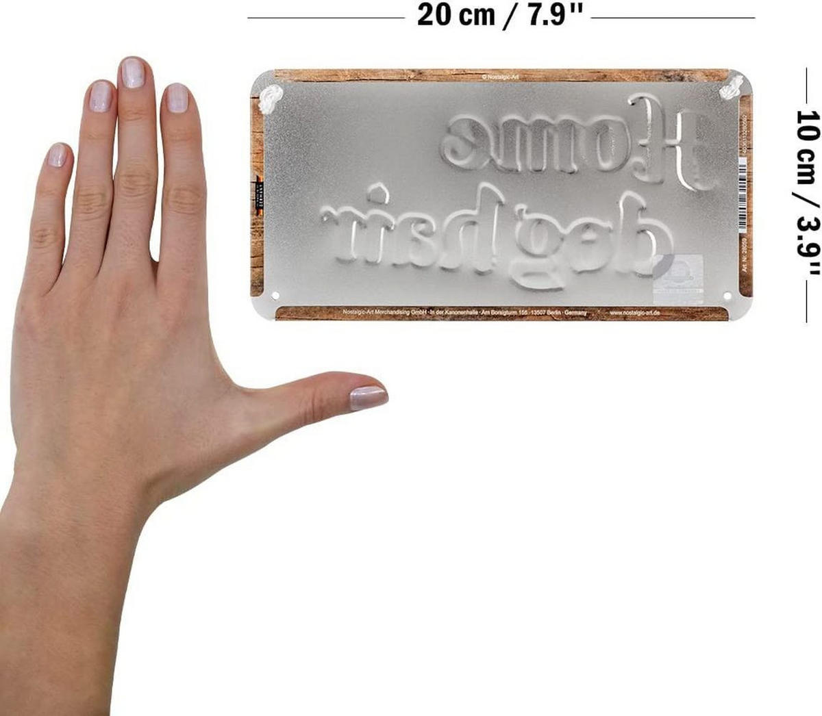HÄNGESCHILD 10/20 cm Animal Club Home is where the dog hair is - Multicolor, Metall (20/10/0.2cm) - Nostalgic-Art