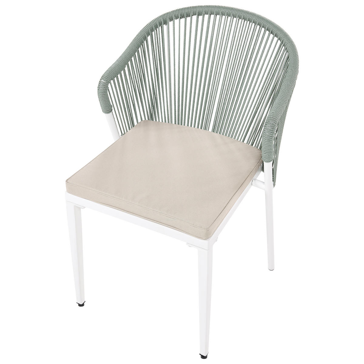 STUHL 2er-Set und Sitzkissen Metall Grün Paranea - Beige/Weiß, Metall (46/80/47cm) - Beliani