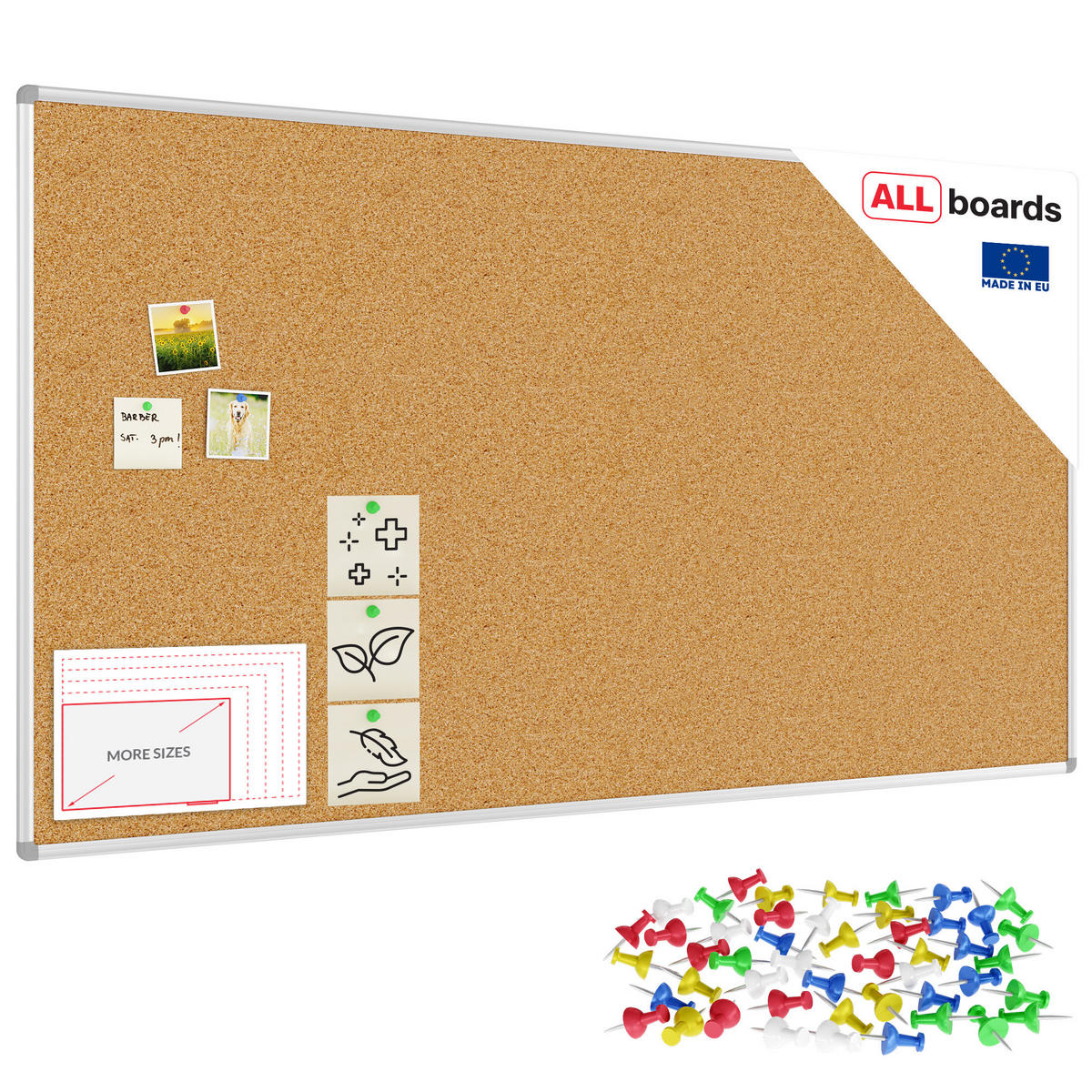 PINNWAND mit Alurahmen 180x100cm - Braun, Holz (180/100/1.6cm) - ALLboards