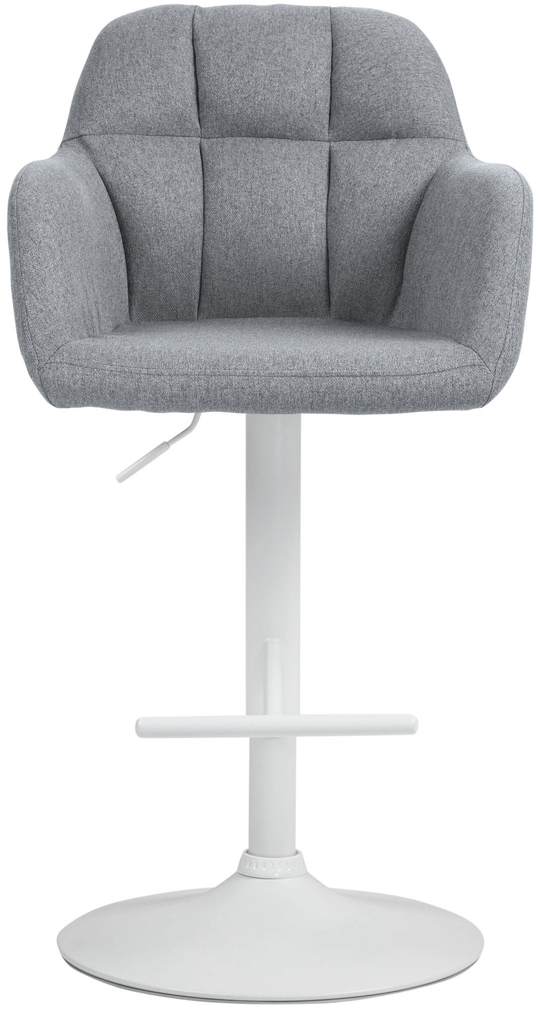 BARHOCKER Stoff grau - Weiß/Grau, Textil (57/97/59cm) - CLP