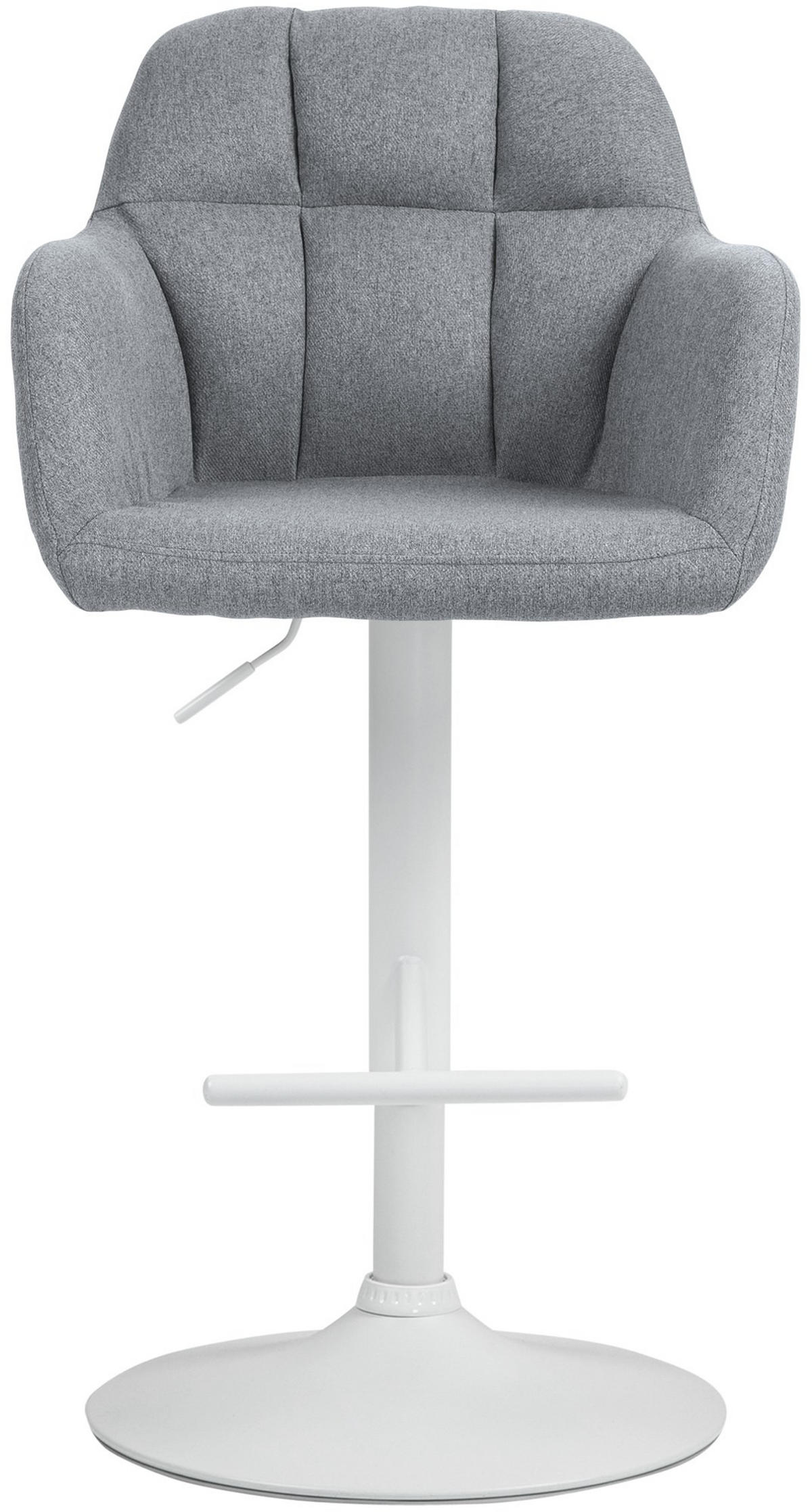 BARHOCKER Stoff grau - Weiß/Grau, Textil (57/97/59cm) - CLP