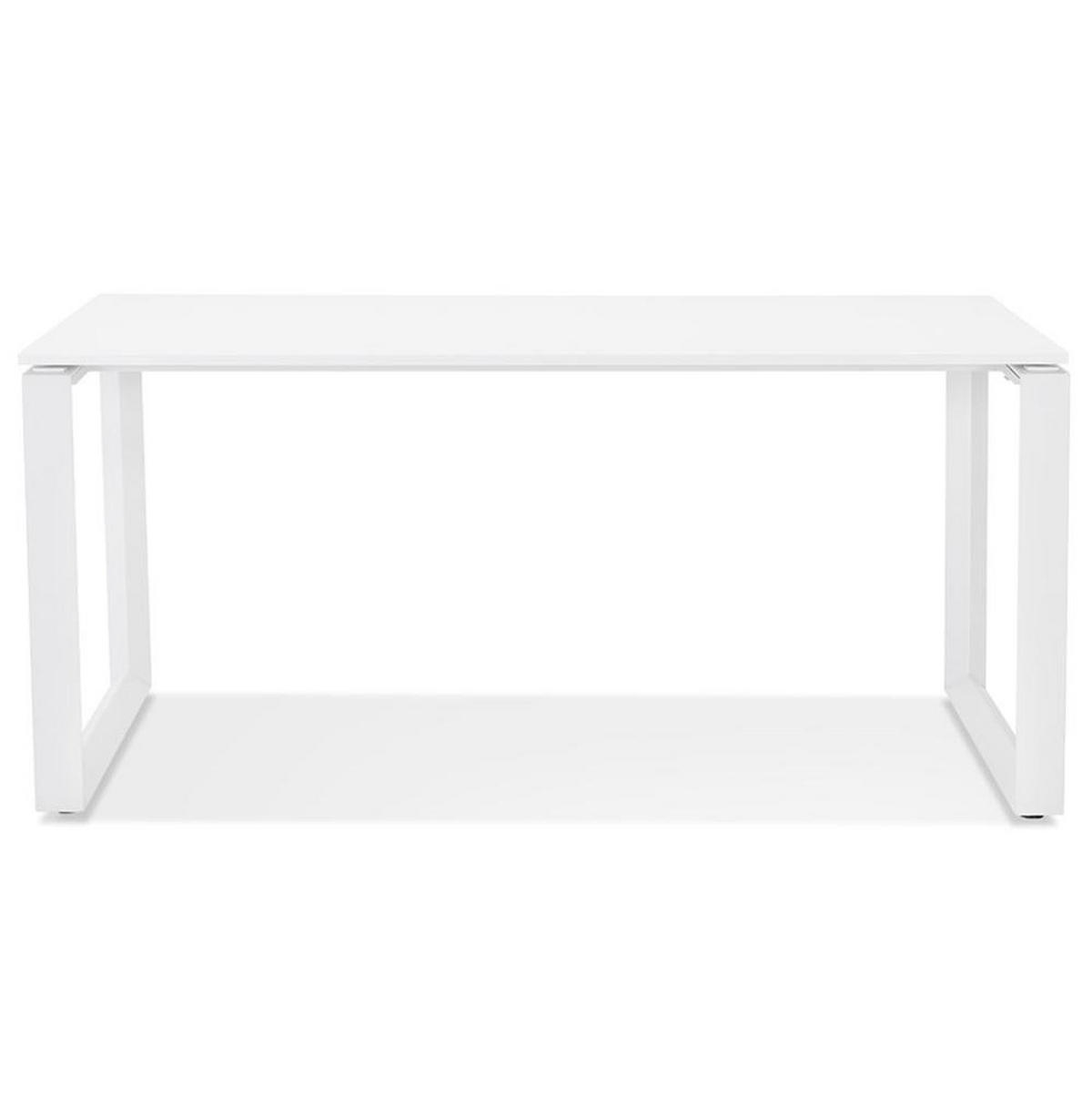SCHREIBTISCH Minimalistisch Holz Metall Ergonomisch XERAL, Weiß 160x80x74,8 cm - Weiß, Holzwerkstoff/Metall (80/160/75cm) - KADIMA DESIGN