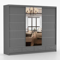 KLEIDERSCHRANK Florence 250 cm, 250/215/64, 2-türig, grau - Grau, Holzwerkstoff (250/215/64cm) - imoebel24