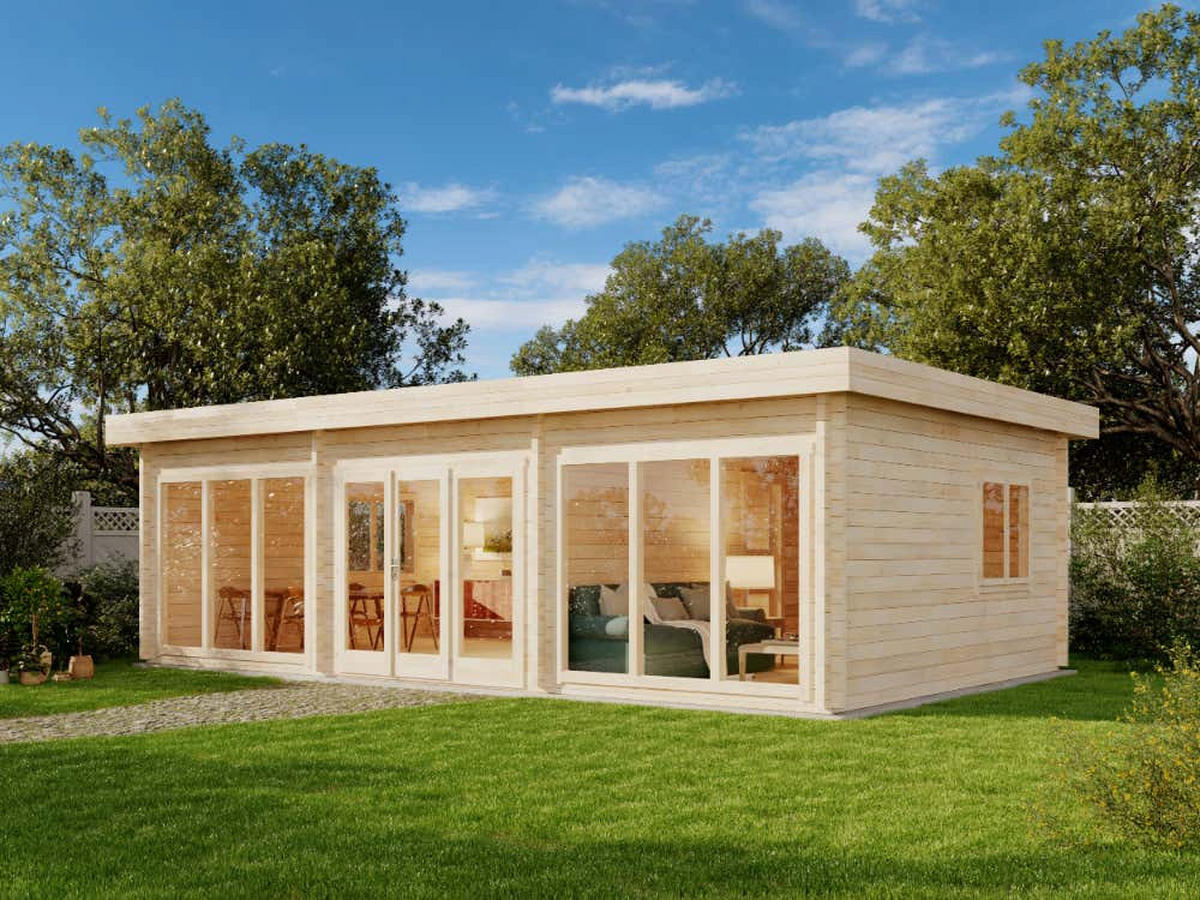 GARTENHAUS Holz Campus - Naturfarben, Holz (933/270/586cm) - Alpholz