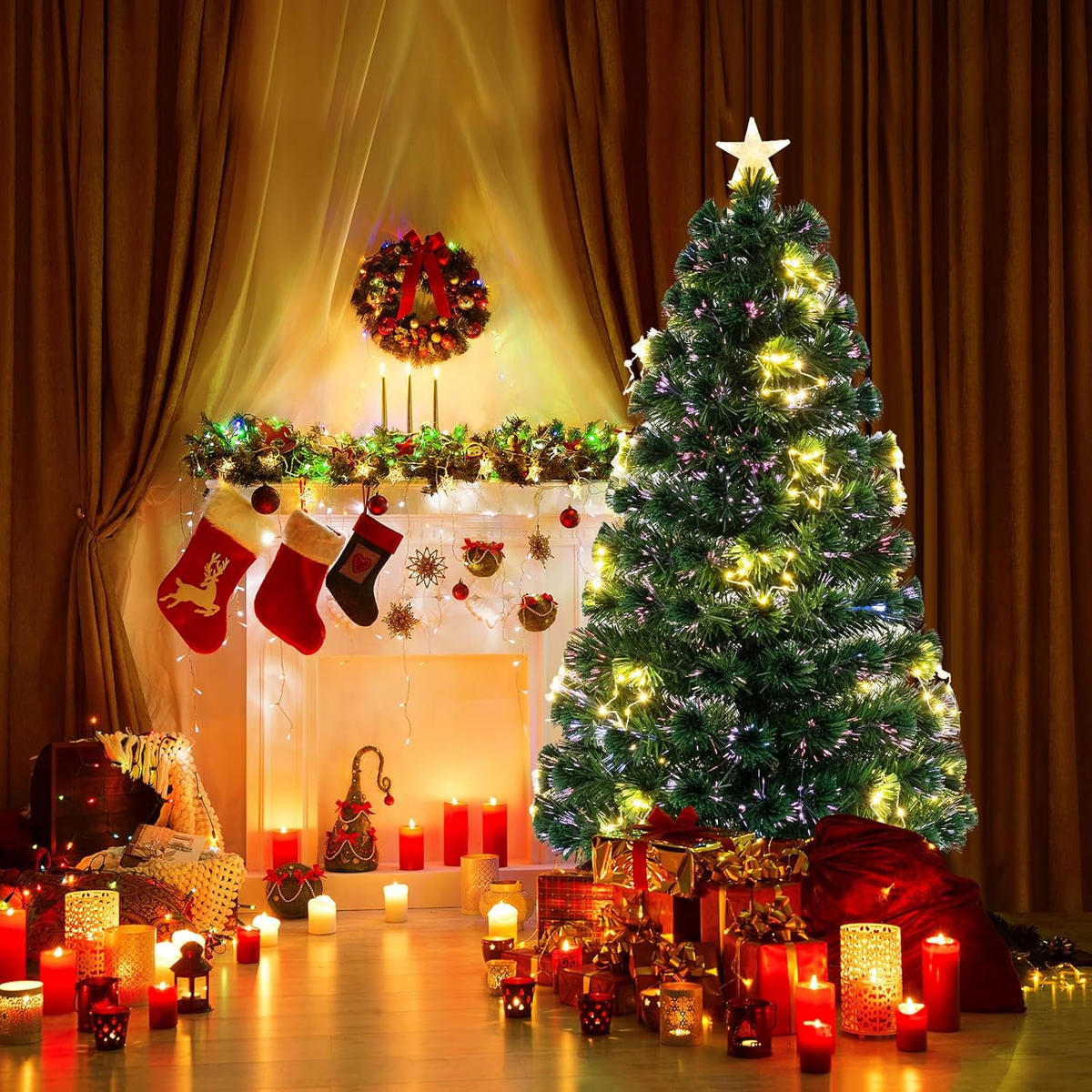 WEIHNACHTSBAUM Grün - Grün, Kunststoff (180cm) - COSTWAY