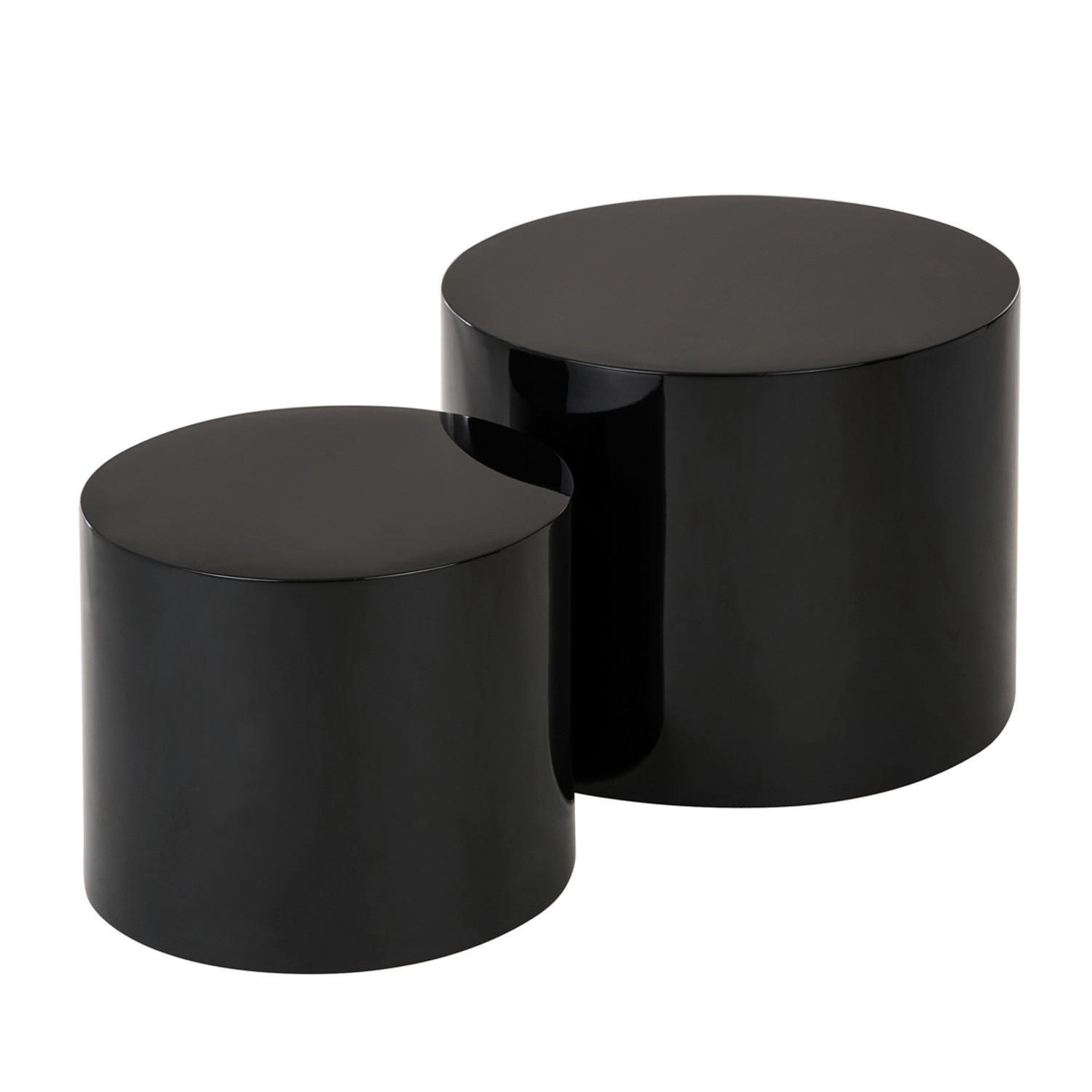 BEISTELLTISCH - 2er-Set - Schwarz Hochglanz, Holzwerkstoff (48/48/38cm) - home24