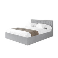POLSTERBETT mit Bettkasten und Lattenrost, Boxbett ohne Matratze - PARI 180x200 Grau - Alufarben, Holzwerkstoff/Textil (180/200cm) - ALTDECOR