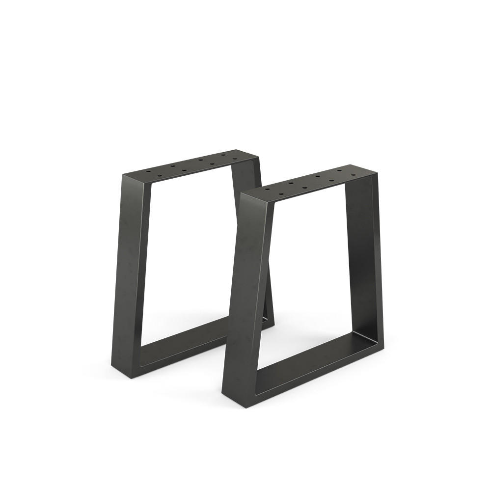 TISCHBEINE Schwarz 40 x 42 cm Trapezförmig - Schwarz, Metall (40/42/8cm) - Vicco