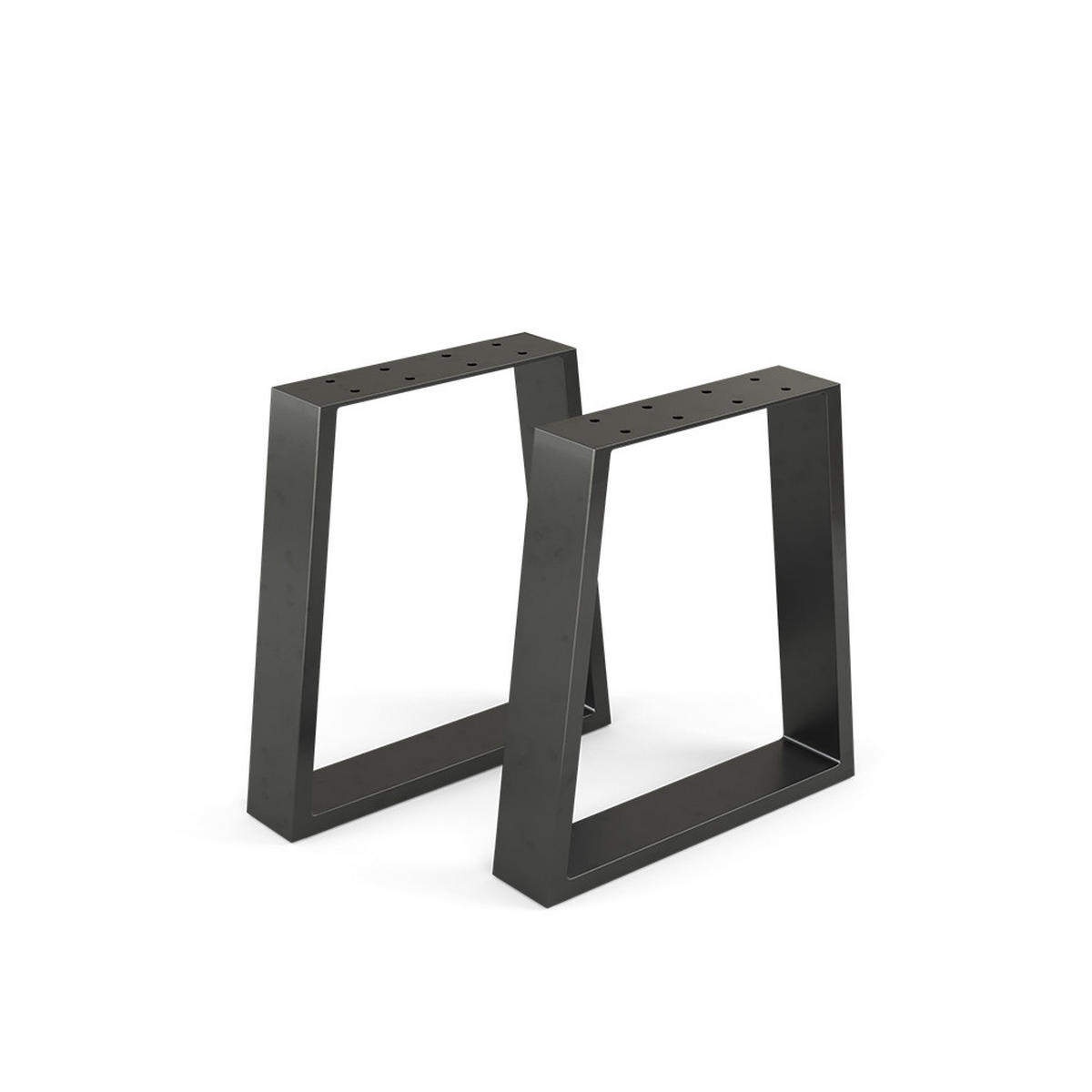 TISCHBEINE Schwarz 40 x 42 cm Trapezförmig - Schwarz, Metall (40/42/8cm) - Vicco