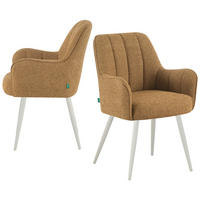 ESSZIMMERSTUHL THOMAS-MAJA 2er-Set 4-Fuss-Gestell - Currygelb/Weiß, Textil (58/87/62cm) - DUBI Möbel