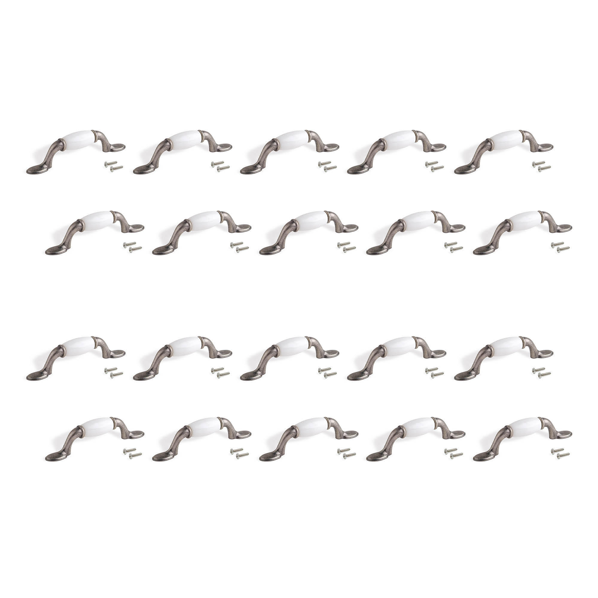 MÖBELGRIFFE Papua, L127mm, 76mm Achsenabstand, Zamak, Altsilber 20er-set - Silberfarben, Kunststoff (1.3/4/12.7cm) - EMUCA