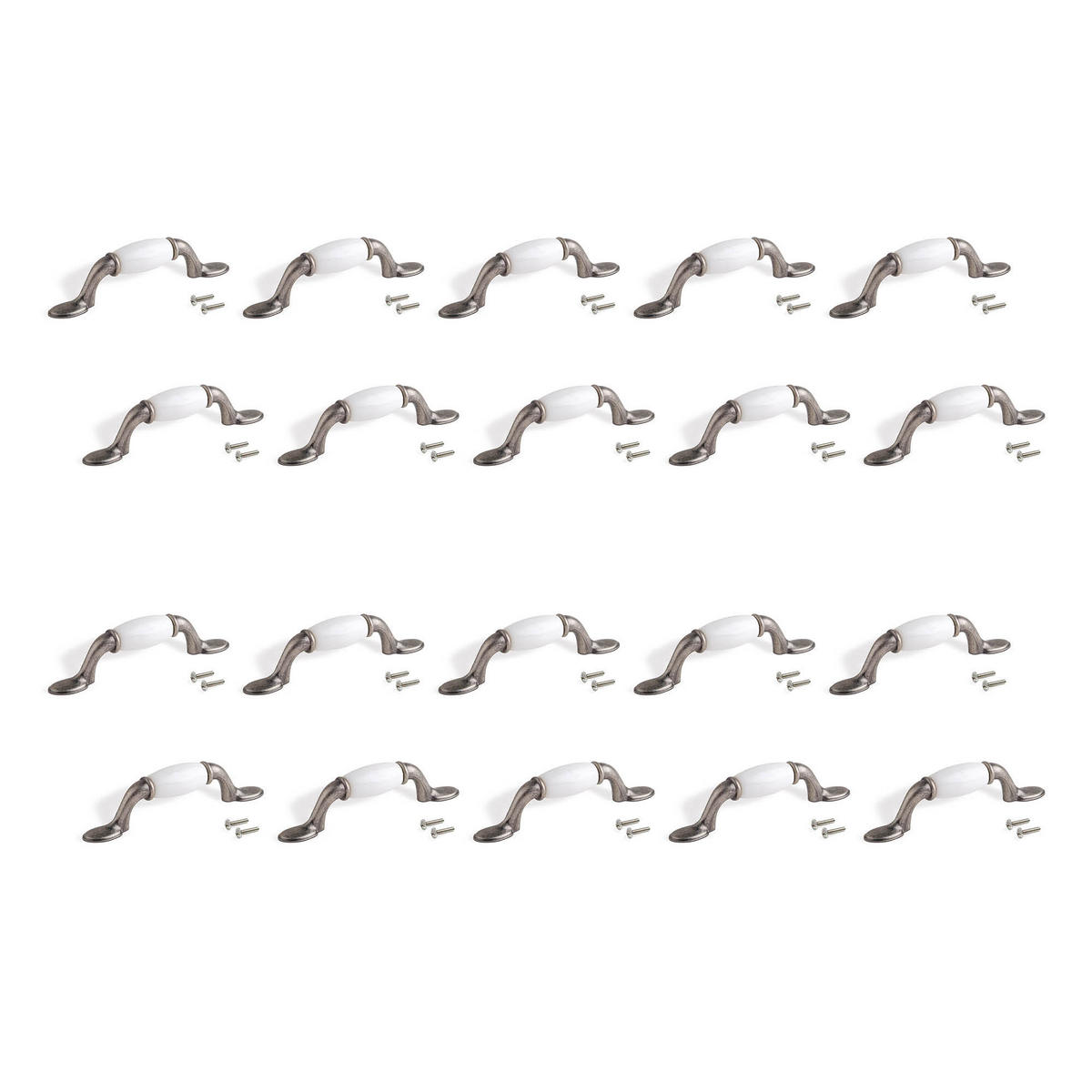 MÖBELGRIFFE Papua, L127mm, 76mm Achsenabstand, Zamak, Altsilber 20er-set - Silberfarben, Kunststoff (1.3/4/12.7cm) - EMUCA