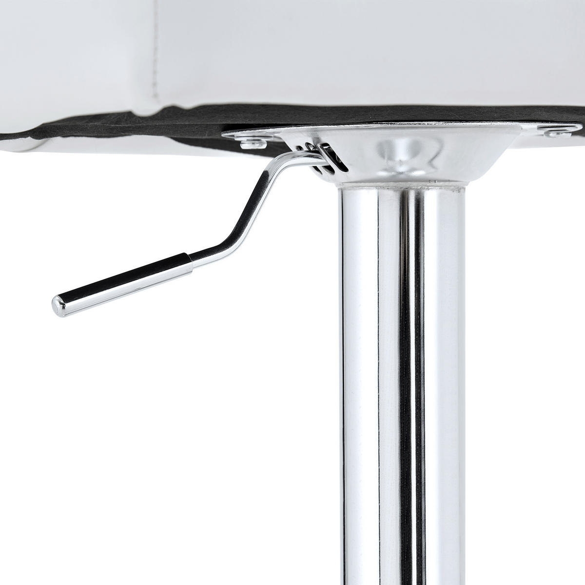 BARHOCKER Weiß 2er-Set Höhenverstellbar Drehbar 360° mit Rückenlehne & Fußstütze - Weiß, Metall (52/93/45cm) - PANGIVO