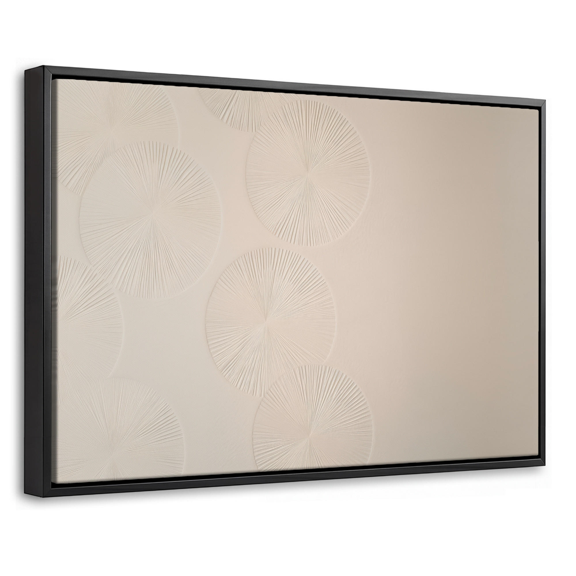 LEINWAND Bilder mit Rahmen - Japandi - Beige - Modern - 60x40 - Ecru, Textil (60/40cm) - MuchoWow