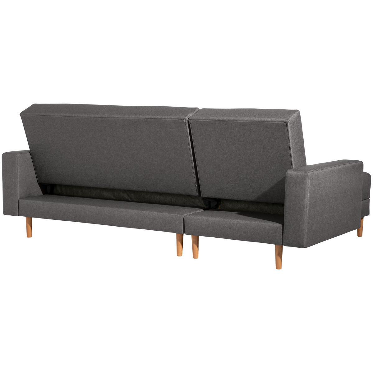 FUNKTIONSSOFA mit Hocker Kattie Flachgewebe anthrazit - Anthrazit, Kunststoff (144/230cm) - 58aufmkessel