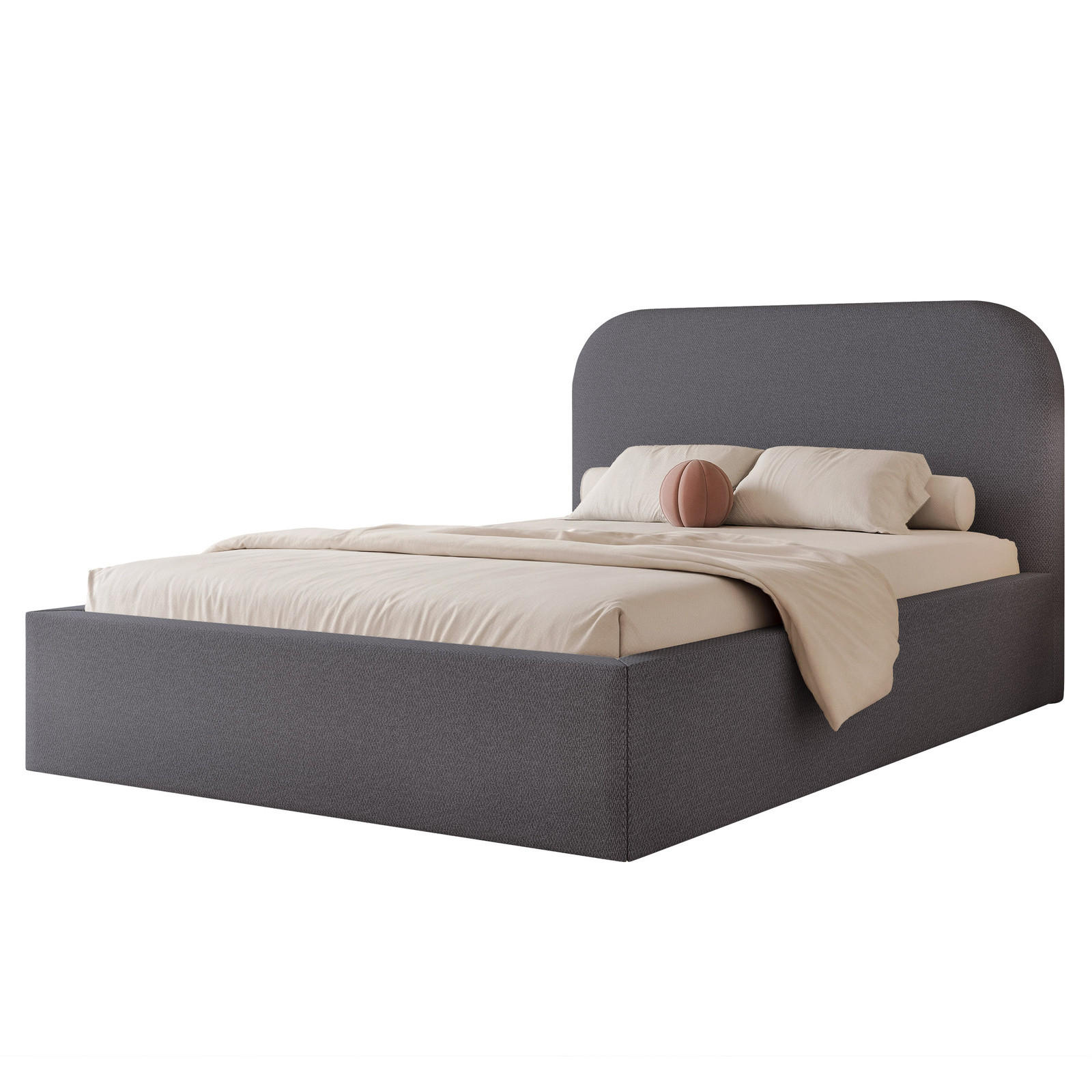 POLSTERBETT FUZZI 120x200 cm Dunkel Graublau (Stoff Lumi) - mit Bettkasten und Lattenrost - Blau/Dunkelgrau, Holzwerkstoff/Textil (120/200cm) - Ravio