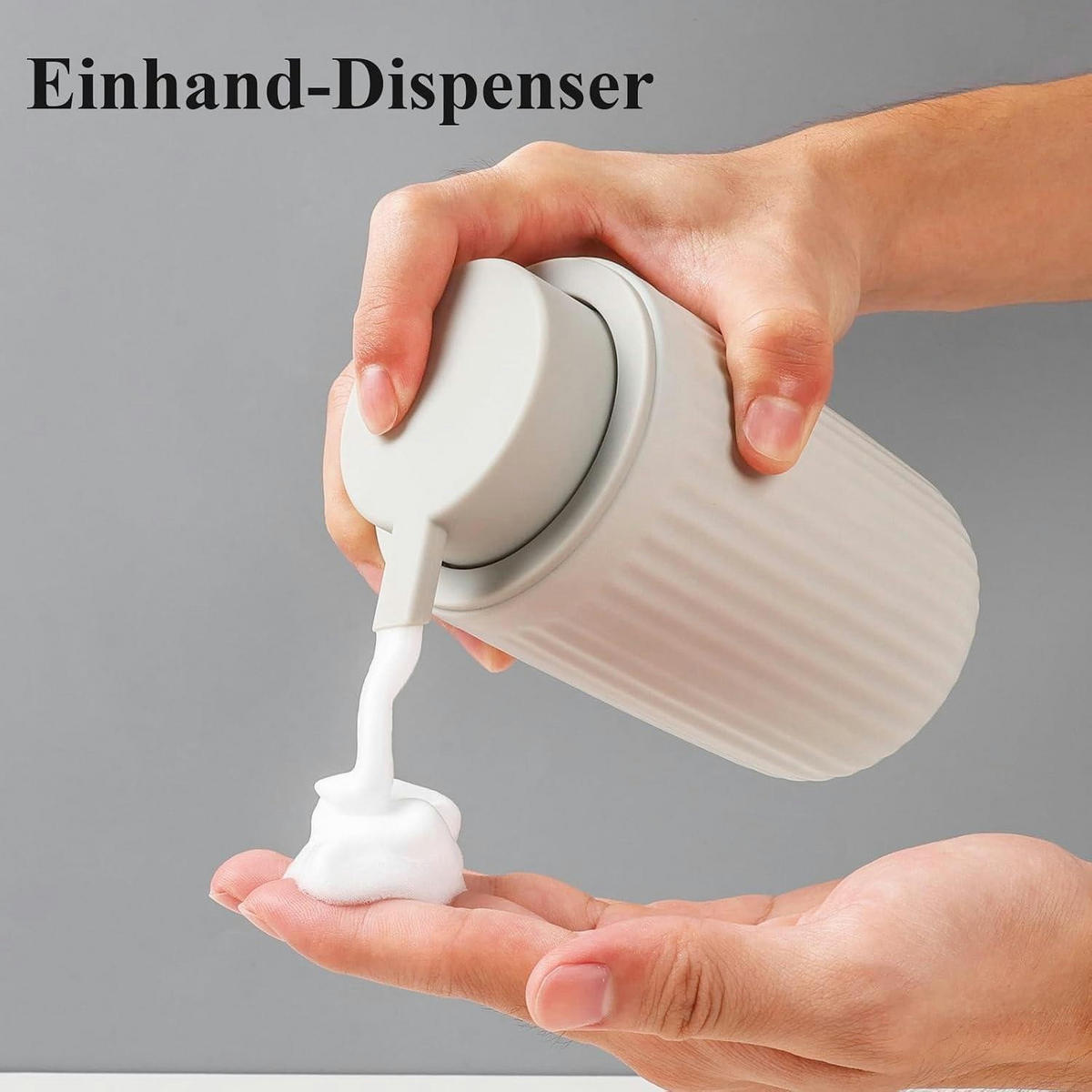 SEIFENSPENDER Keramik Grau 350 ml - Grau, Keramik (8/14/8cm)
