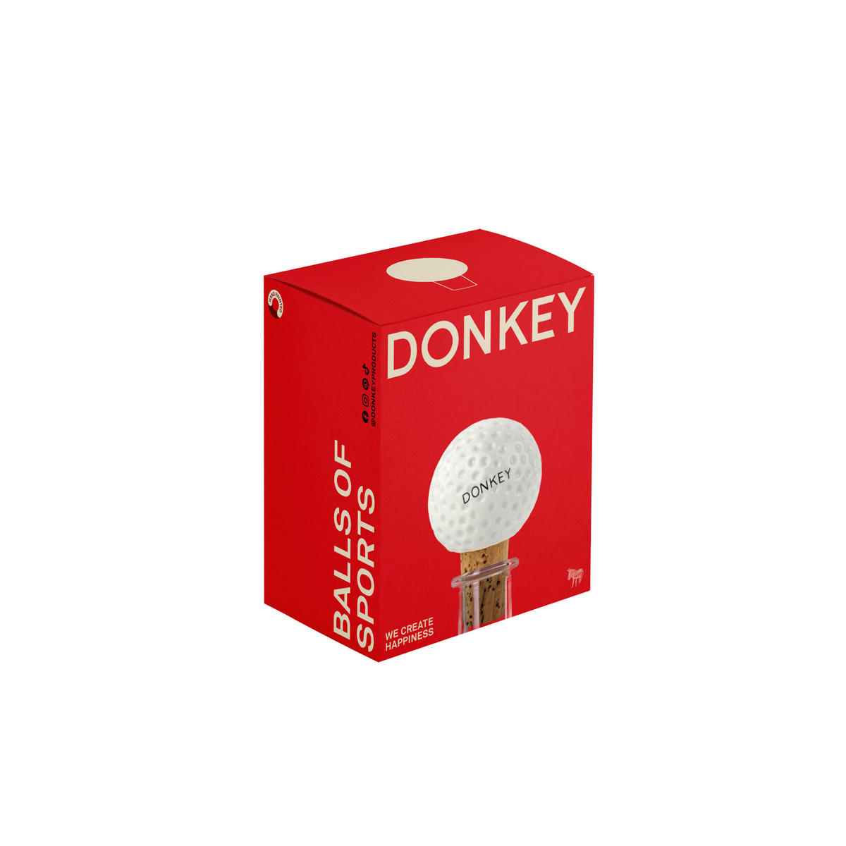 FLASCHENVERSCHLUSS Golf, Porzellan, Kork, Weiß - Weiß, Keramik (4.5/6.5/4.5cm) - Donkey Products