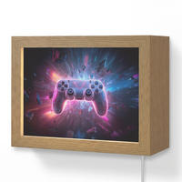 NÁSTĚNNÁ LAMPA Controller - Neon - Explosion - Abstraktní 20x15 cm - fialová, kompozitní dřevo (20/15/8cm)