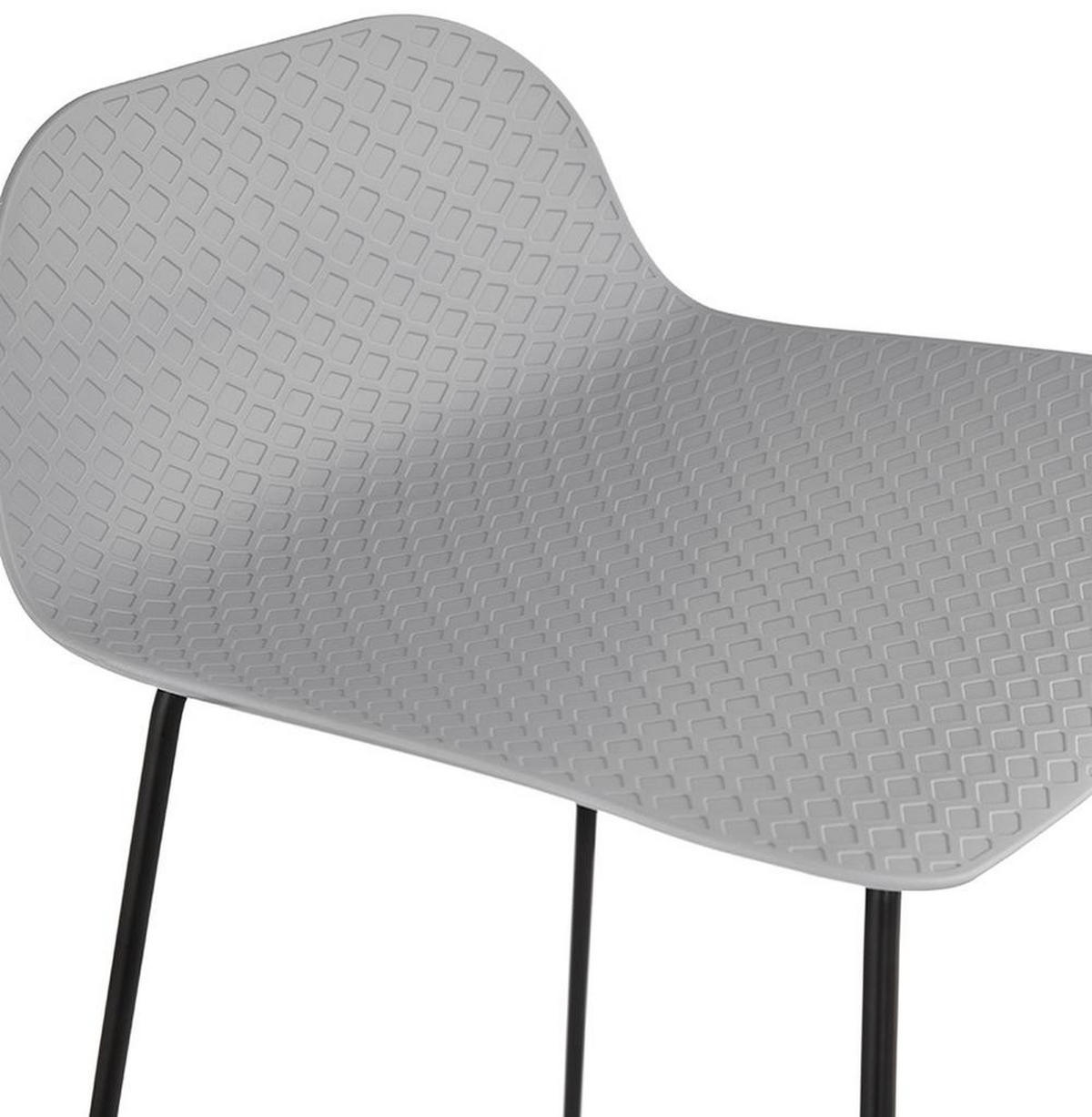 SITZHOCKER Kunststoff Metallgestell Sitzhöhe 66cm Industriedesign JORALI MINI, Grau-Schwarz 48x53x85 cm - Schwarz/Grau, Kunststoff/Metall (48/85/53cm) - KADIMA DESIGN