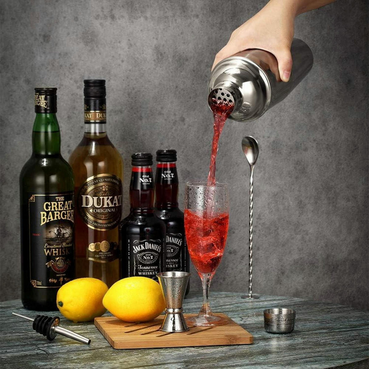COCKTAILSHAKER 2-teiliges Set Edelstahl 750ml - Silberfarben, Metall (8/8/24cm)