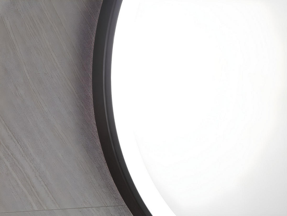 BADEZIMMERSPIEGEL rund mit LED-Beleuchtung - 60 x 60 cm - Schwarz - NUMEA - Schwarz, Glas (60/60/3.5cm) - Vente-Unique